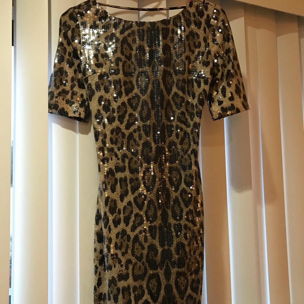 Cheetah Print Sequin Dress